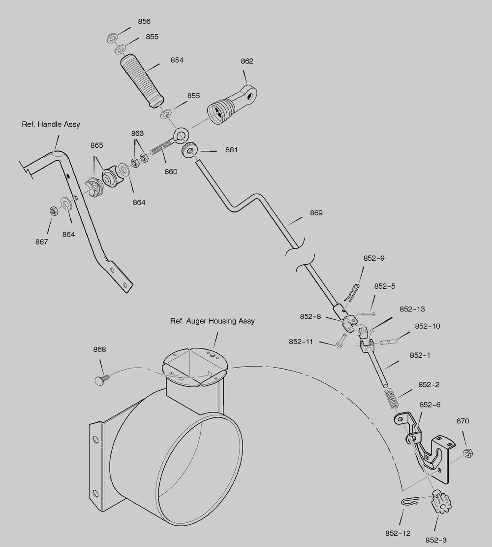 Chute Rod Diagram and Parts List for 628102X16A 2005 Briggs and Stratton Snow Blower